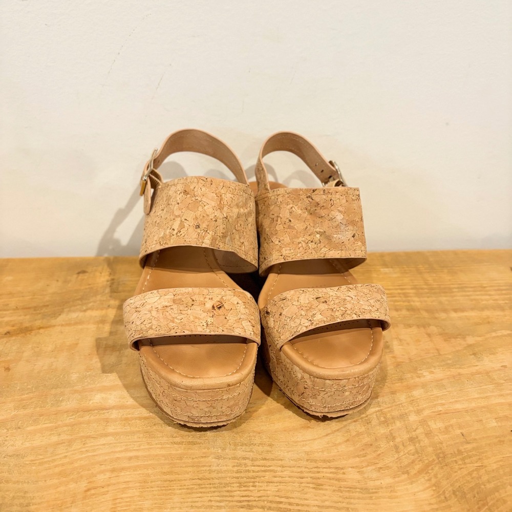 Corso Como Fairen Platform Wedge Natural Cork Sandal CC-FAIREN 7.5M slingback